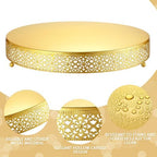 16 Inch Round Wedding Cake Stand for Cupcakes & Desserts, Gold in Gold, alternate view 4