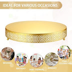 16 Inch Round Wedding Cake Stand for Cupcakes & Desserts, Gold in Gold, alternate view 6