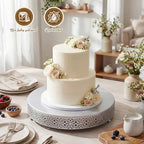 16 Inch Round Wedding Cake Stand for Cupcakes & Desserts, Silver in Silver, alternate view 4