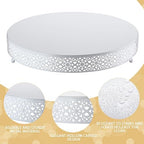 16 Inch Round Wedding Cake Stand for Cupcakes & Desserts, White in White, alternate view 5