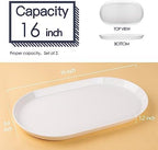 16" Large Serving Platter - Oval Large Serving Tray, Ceramic Turkey Platters, White Platters for Serving Food, alternate view