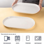 16" Large Serving Platter - Oval Large Serving Tray, Ceramic Turkey Platters, White Platters for Serving Food, alternate view