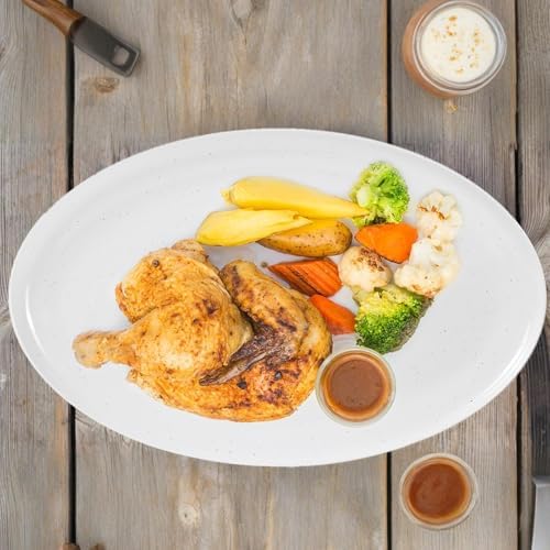 16" Melamine Oval Platter Set of 2 - Lightweight Durable Serving Tray for Party, Catering & Home | Dishwasher, alternate view