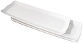 16" Melamine Serving Platters Set of 3, White Rectangular Trays in 16" in White
