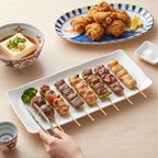 16" Melamine Serving Platters Set of 3, White Rectangular Trays in 16" in White, alternate view 6