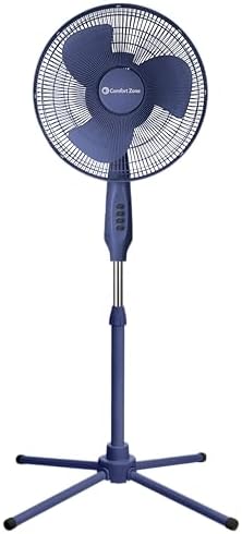 16" Oscillating Pedestal Fan with Folding Base - Blue in Blue