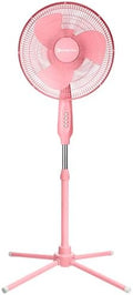 16" Oscillating Pedestal Fan with Folding Base - Pink in Pink