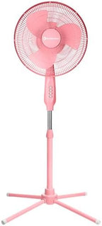 16" Oscillating Pedestal Fan with Folding Base - Pink in Pink