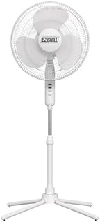 16" Oscillating Pedestal Fan with Folding Base - White in White