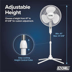 16" Oscillating Pedestal Fan with Folding Base - White in White, alternate view 2