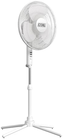 16" Oscillating Pedestal Fan with Folding Base - White in White, alternate view 3