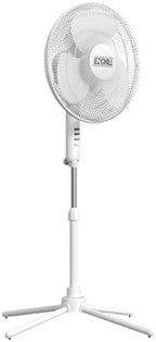 16" Oscillating Pedestal Fan with Folding Base - White in White, alternate view 3