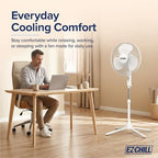 16" Oscillating Pedestal Fan with Folding Base - White in White, alternate view 4