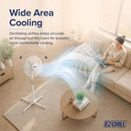16" Oscillating Pedestal Fan with Folding Base - White in White, alternate view 5