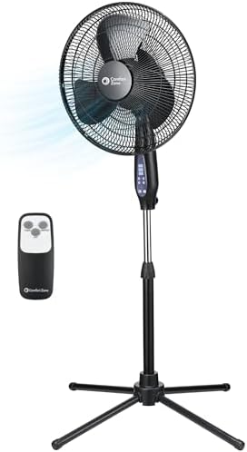 16" Oscillating Pedestal Fan with Remote & Folding Base