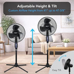 16" Oscillating Pedestal Fan with Remote & Folding Base, alternate view 3