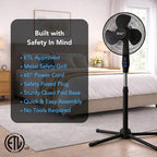 16" Oscillating Pedestal Fan with Remote & Folding Base, alternate view 5