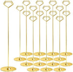 16 Pack 12 Inch Table Number Holders, Gold Diamond Place Card Holders in Gold Diamond 16PK