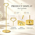 16 Pack 12 Inch Table Number Holders, Gold Diamond Place Card Holders in Gold Diamond 16PK, alternate view 4
