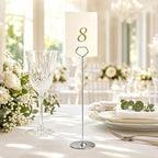 16 Pack 12 Inch Table Number Holders, Silver Diamond Place Card Holders, Steel Table Card Stands for Weddings, alternate view