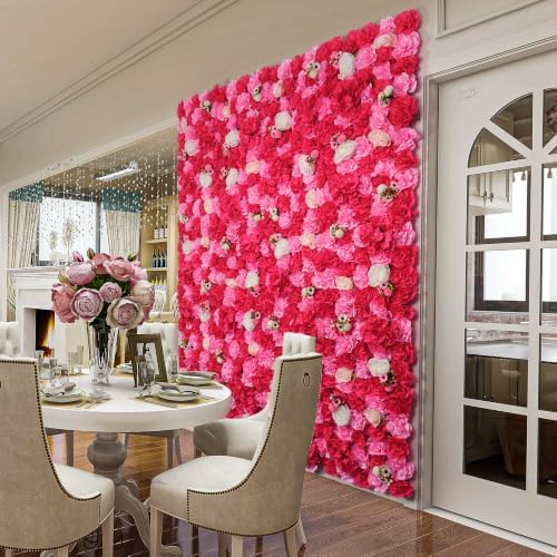 16-Pack 3D Artificial Flower Wall Panels, Floral Backdrop Decor, alternate view 3