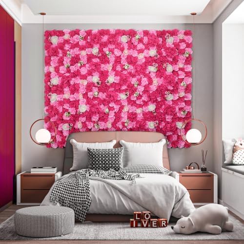 16-Pack 3D Artificial Flower Wall Panels, Floral Backdrop Decor, alternate view 6