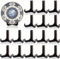 16 Pack 4 Inch Easel Plate Stands Bulk Black Wooden Display Holders Picture Plate Stand for Home Table