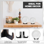 16 Pack 4 Inch Easel Plate Stands Bulk Black Wooden Display Holders Picture Plate Stand for Home Table, alternate view 5