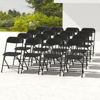 16 Pack Black Folding Chairs for School Events Wedding Party Picnic