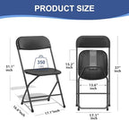 16 Pack Black Folding Chairs for School Events Wedding Party Picnic, alternate view 3