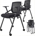 16 Pack Conference Room Chairs with Paddle Folding Office Chair Foldable Desk Chair Mesh Back and Arms for