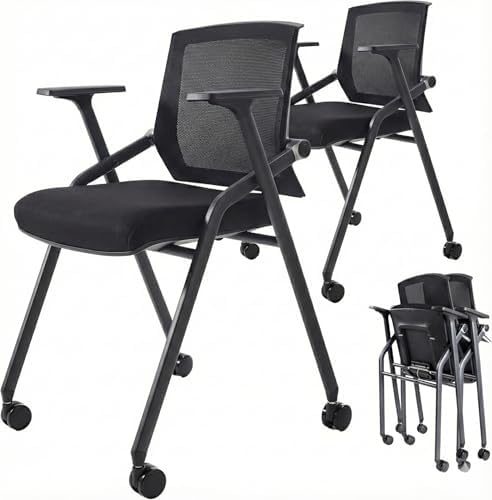 16 Pack Conference Room Chairs with Paddle Folding Office Chair Foldable Desk Chair Mesh Back and Arms for