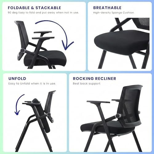 16 Pack Conference Room Chairs with Paddle Folding Office Chair Foldable Desk Chair Mesh Back and Arms for, alternate view 3