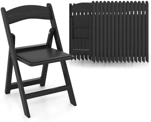 16-Pack Folding Chairs, Portable Resin Event Chairs with Padded Seat, All-Weather Resin Frame, 1100 lbs Static