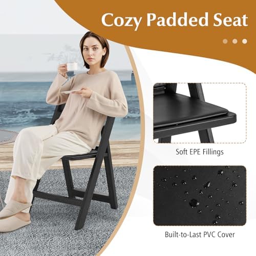 16-Pack Folding Chairs, Portable Resin Event Chairs with Padded Seat, All-Weather Resin Frame, 1100 lbs Static, alternate