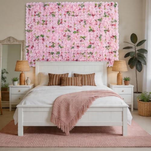 16-Pack Pink 3D Artificial Flower Wall Panels, Floral Backdrop, alternate view 4