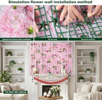 16-Pack Pink 3D Artificial Flower Wall Panels, Floral Backdrop, alternate view 5