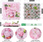 16-Pack Pink 3D Artificial Flower Wall Panels, Floral Backdrop, alternate view 6