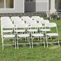 16 Pack White Folding Chairs for School Events Wedding Party Picnic