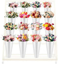 16 Pcs 14.5 Inch Tall Plastic Flower Buckets Bulk Floral Buckets for Cut Flower Tall Vase for Wake up Flowers