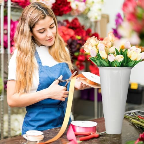 16 Pcs 14.5 Inch Tall Plastic Flower Buckets Bulk Floral Buckets for Cut Flower Tall Vase for Wake up Flowers, alternate view