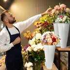 16 Pcs 14.5 Inch Tall Plastic Flower Buckets Bulk Floral Buckets for Cut Flower Tall Vase for Wake up Flowers, alternate view