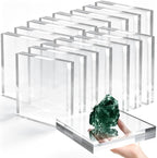 16 Pcs 6 X 6 X 1 Inch Acrylic Blocks, Clear Square Acrylic Base in 6 X 6 X 1 Inch in Clear