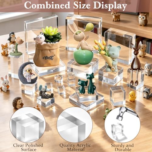 16 Pcs 6 X 6 X 1 Inch Acrylic Blocks, Clear Square Acrylic Base in 6 X 6 X 1 Inch in Clear, alternate view 5