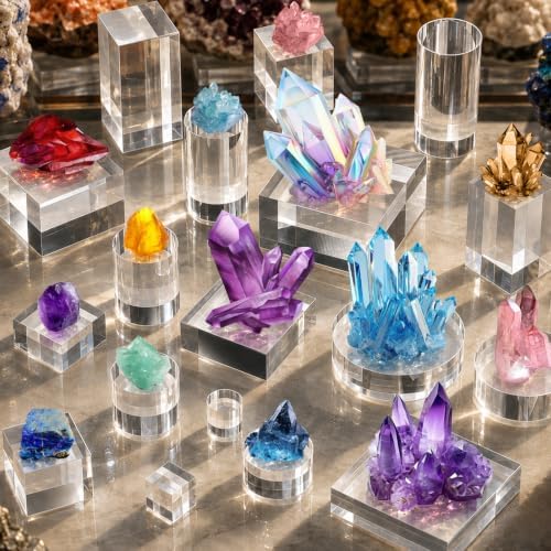 16 Pcs 6 X 6 X 1 Inch Acrylic Blocks, Clear Square Acrylic Base in 6 X 6 X 1 Inch in Clear, alternate view 6