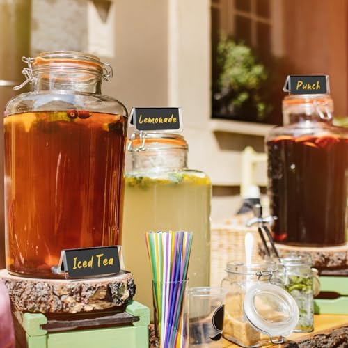 16 Pcs Acrylic Coffee Tent Sign Double Sided Table Decaf Coffee Tea in 3.35 x 1.57 inches in black with gold, alternate view