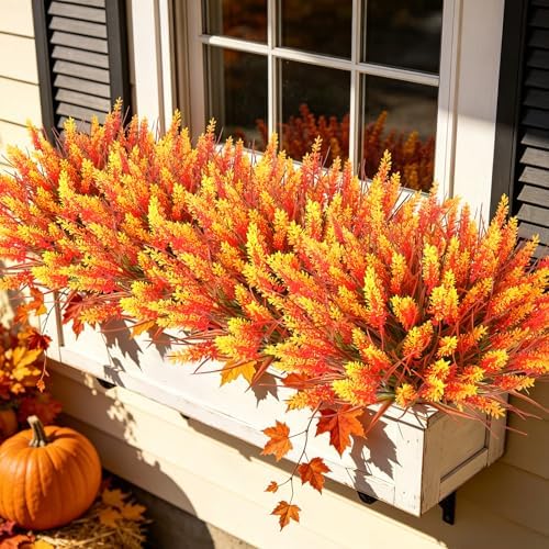 16 PCS Artificial Fall Flowers for Outdoors, Fake Lavender Plants, alternate view 3