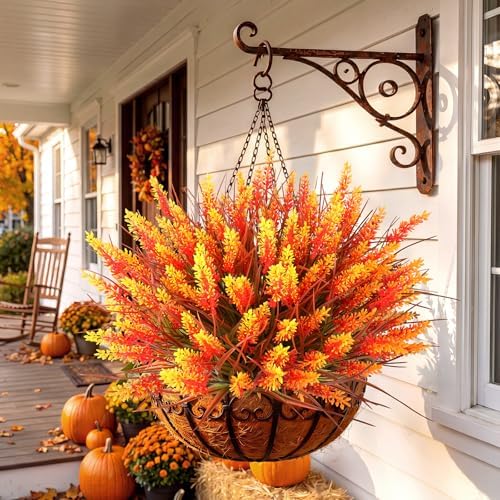 16 PCS Artificial Fall Flowers for Outdoors, Fake Lavender Plants, alternate view 4