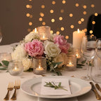 16 Pcs Clear Tealight Candle Holders for Table Centerpieces- Assorted Glass Votive Candle Holders for Wedding, alternate view