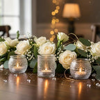 16 Pcs Clear Tealight Candle Holders for Table Centerpieces- Assorted Glass Votive Candle Holders for Wedding, alternate view